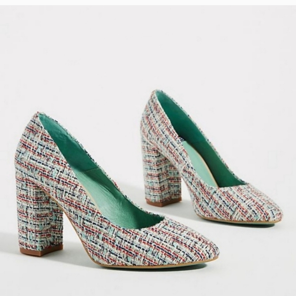 Nwt anthropologie lab tweed heels sz 39